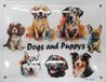 I&S Honden en Puppy's Metalen wandbord in reliëf 15 x 20 cm