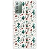 Samsung Bedrukt siliconen hoesje compatibel met Galaxy Note 20 Cactus