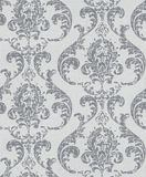 Rasch Behang 315615 - vliesbehang met ornamenten in zilvergrijs uit de collectie Color your life - 10,05 m x 0,53 m (L x B)