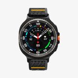 Spigen Athlex Air band voor Samsung Galaxy Watch 9/8 und 8 Classic | Ademende nylon lusband met klittenbandsluiting en gele stiksels, voor modellen uit 40/44/46mm (2026/2025)