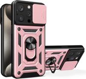 Techsuit Hoesje geschikt voor Apple iPhone 16 Pro - Camshield Back Cover - Roségoud