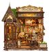 OEM Floral Mark Café Miniatuur Poppenhuis 3D Houten Puzzel met LED-verlichting
