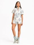 Lofty Manner Playsuit Talari Wit Broderie Korte Mouw Katoen XS