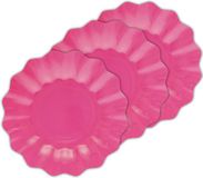 Givi Italia Feestbordjes/gebaksbordjes - schulprand - 40x - fuchsia roze - rond - papier/karton - 21 cm - kinderfeestje