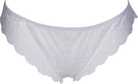 After Eden Recycle Women's Lace Brazilian - White - Size L