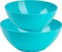 Plasticforte Set de bols de service alimentaires - 4 pièces - Bleu - Plastique - Diamètre 25 et 28 cm