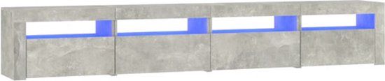 vidaXL Tv-meubel met LED-verlichting 240x35x40 cm betongrijs