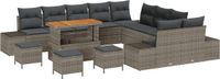 vidaXL Tuinbank - Set - 14 - st - Grijs - poly - rattan