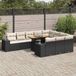 Maison Exclusive - Ensemble de meubles de jardin 10 pièces avec canapé et coussins, noir, en polyrotin