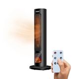 Wintem Elektrische ventilatorkachel toren 800/2000 W met display schoorsteeneffect en afstandsbediening 60 cm