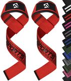 AQF gewichtheffen Gym riemen gewatteerde Crossfit pols ondersteuning Wraps Hand Bar Bodybuilding Training Workout Multi kleur (Rode Gel Grip)