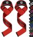 AQF gewichtheffen Gym riemen gewatteerde Crossfit pols ondersteuning Wraps Hand Bar Bodybuilding Training Workout Multi kleur (Rode Gel Grip)