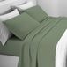 Ensemble de literie en flanelle, 100% coton, anti-bouloches, couleur sauge