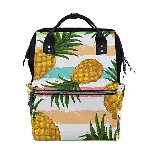 MONTOJ Zomer Fruit Ananas Patroon Canvas Rugzak Reizen Campus Rugzak