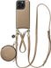 AVY Leren Hoesje geschikt voor Apple iPhone 15 Pro | Met Koord en Mini Telefoontasje | Compatibel met MagSafe | Leather Case met 30CM & 130CM Koord & Pouch | Leather Set | Beige
