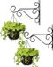 NUPTIO 2 stuks hangmandhouders voor buiten, tuinhaken, metaal, zwart, hekhaken, 25 cm, lengte voor hangende manden voor vogelvoeders, plantenbakken, lantaarns, windgong