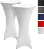 Merkloos Beautissu Statafelhoes Stella Ø 70 cm statafelrok voor statafel – feest decoratie geschikt voor horeca – feestversiering stretch voor elk tafel – set van 2 wit