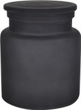Spirella YOKO Glazen Opbergdoos Badkamer – Cotton Box voor Wattenschijfjes en Wattenstaafjes – Badkamer Opbergbox Glas – Misty Gray – 10,2 x 12 cm
