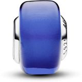 PANDORA Moments Blauw Murano Glas Mini Charme in sterling zilver, Compatibele Moments armbanden, 793105C00