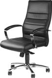 Merkloos / Sans marque Wan GmbH Designer luxe managersstoel TD Luxe 10 zwart leer met armleuningen Bureaustoel
