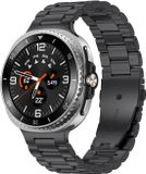 Strap-it Stalen schakel band - RVS bandje met vlindersluiting geschikt voor Samsung Galaxy Watch 9 (40/44mm) / Watch 8 (40/44mm) / 8 Classic (46mm) - zwart