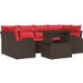 Vidaxl Ensemble de canapé de jardin 7 pièces marron et rouge