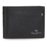 Pepe Jeans Staple Horizontale portemonnee met portemonnee, zwart, 11 x 8 x 1 cm leer