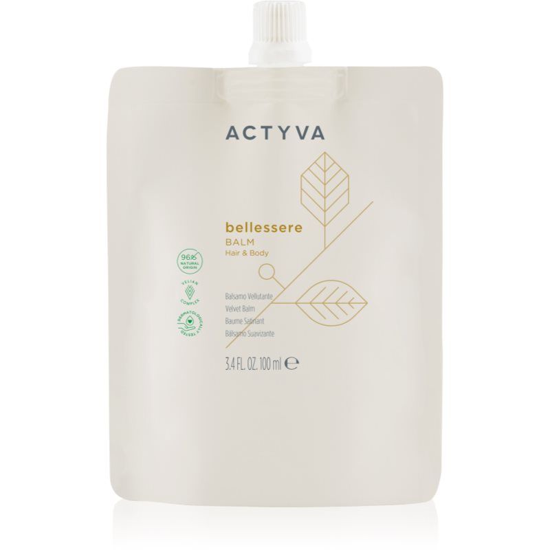 Actyva Bellessere Haar- en lichaamsbalsem met verzachtende en beschermende werking met arganoliën, zoete amandelen en linnen - Travel Size 100 ml