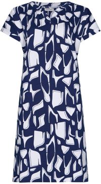 Pastunette Nachthemd Midnight Mosaic Organisch Katoen Blauw/Wit Maat 48