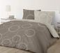 TRANKIELO® - Housse de couette taupe 240 x 220 cm avec 2 taies d'oreiller - 100% coton, réversible, certifié