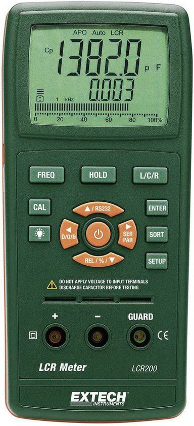Extech LCR200 LCR-meter - 20000 Counts - Kunststof