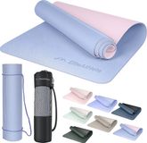 EliteAthlete Yogamat, sportmat, fitnessmat, gymnastiekmat, gewatteerd en antislip voor fitness, pilates, yogamat, 183 cm x 61 cm x 0,6 cm, trainingsmat incl. transportriem + tas