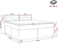 vidaXL Boxspringbed met matras, taupekleurig, 160 x 200 cm, met stoffen bekleding