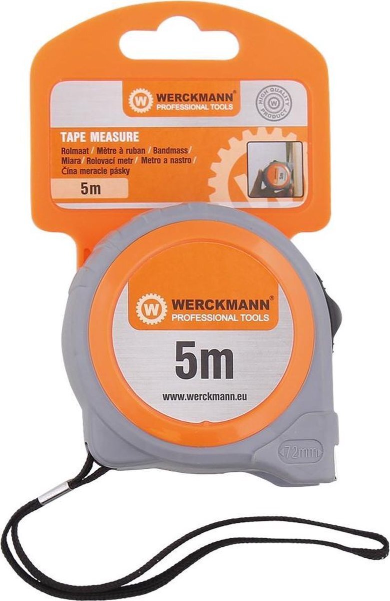 Wreckmann Rolbandmaat 5meter Auto-lock Werckmann