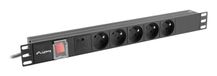 Lanberg PDU-05E-0200-BK distribution d'énergie 5 prise(s) AC 1U Noir