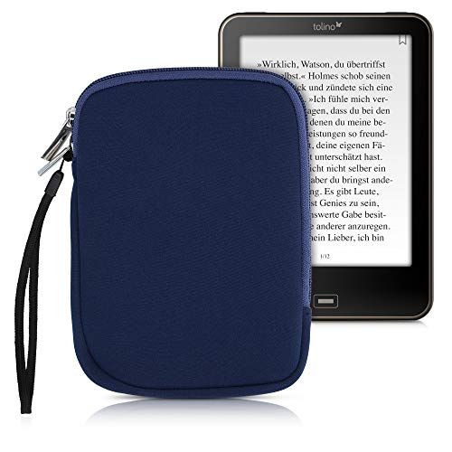 kwmobile Beschermhoes voor eReader - Neopreen hoes Cover Case Donkerblauw - 17 x 12 x 2 cm