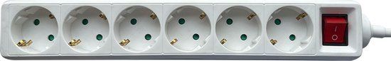 BRASQ Stekkerdoos 6-voudig Wit - 3 meter
