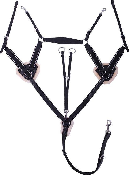 QHP Borsttuig Ontario Zwart - Paard - Full - Leer