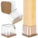 Euqvunn Square Chair Leg Caps 18pcs, Chair Leg Protectors, Chair Leg Floor Protectors, Chair Leg Covers, Rubber Leg Caps, Protective Caps for Chair Legs with Felt 35-40mm
