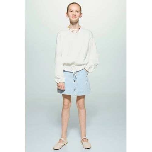 Mango Kids denim spijkerrok light blue denim