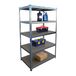 Relaxdays stellingkast, staal en MDF, 1250 kg, 180x100x60 cm, 5 planken, zilver, steeksysteem garage
