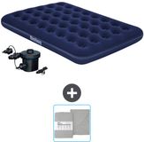 Bestway luchtbed - Twijfelaar - 137 x 191 x 22 cm - Blauw - Inclusief pomp en Hoeslaken