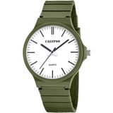 Calypso K5879/2 Polshorloge Heren Groen Siliconen Wit Analoog Quartz