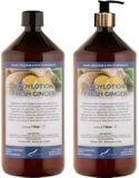Claudius Cosmetics B.V. Bodylotion Fresh Ginger 1 Liter - met gouden pomp - set van 2 stuks