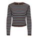 ONLY gebreide gestreepte trui - donkerbruin/blauw