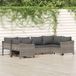 Maison Exclusive - Salon de jardin, 6 pièces, avec coussins, gris, en polyrotin