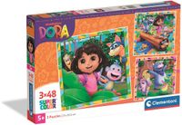 Clementoni Dora the Explorer Super Color Puzzel - 3x45 Stukjes