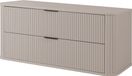 3xE living Meuble de salle de bain Suspendu sous lavabo 120 cm, Cachemire avec Poignée Noire, 120 x 41,5 x 51,7 cm