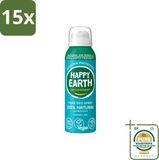 Happy Earth 15 x Déodorant Naturel Spray pour Air Cèdre Citron Vert 100 ml