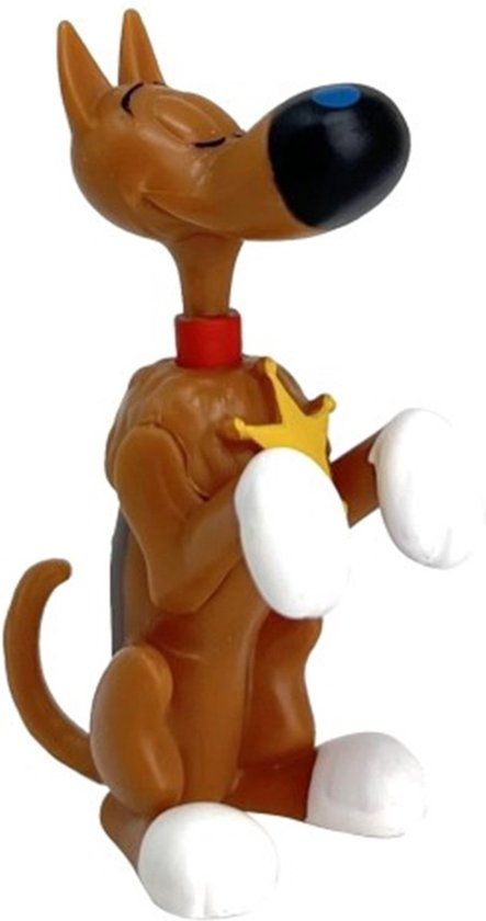 Plastoy Lucky Luke Rantanplan zittend speelfiguur - 6 cm